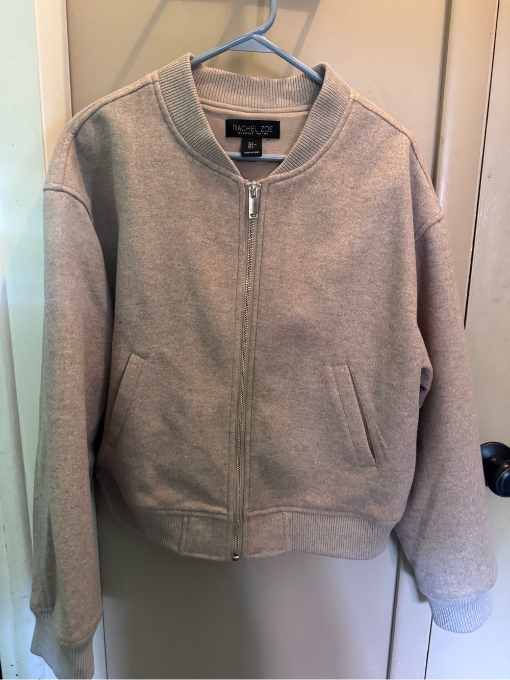 Rachel Zoe Taupe Bomber Jacket